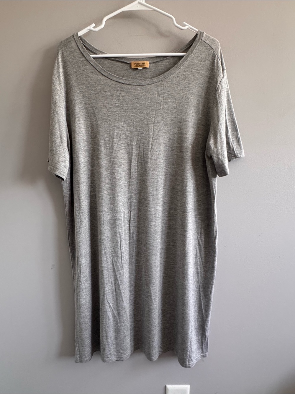 Piko 1988 Gray Bamboo Blend Tunic Tee Dress‎ Size Large